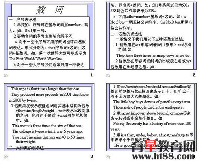 3.数词--序数词构成与用法 英语序数词的用法