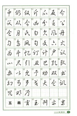 3500常用字拼音版 草书字帖3500常用字