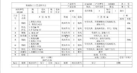 机械加工工艺 机械加工工艺工序简图