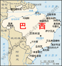 巴西主要城市 巴西地图