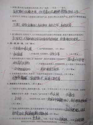 2012--2013第一学期六年级语文质量分析 六年级第一学期设想