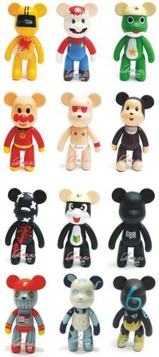 BE@RBRICK+POPOBE熊+Momo熊+Gloomy暴力熊+Qee的区别 popobe熊 momo熊