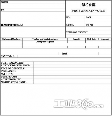 形式发票案例模板范文PROFORMAINVOICE proforma invoice模板