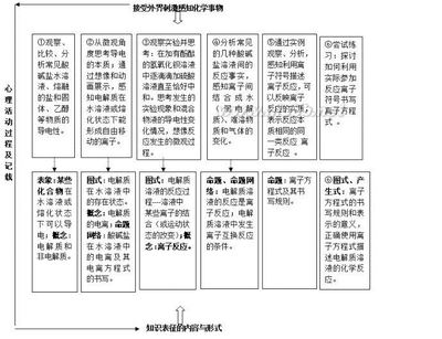 化学陈述性知识的认知方式与表征 化学表征