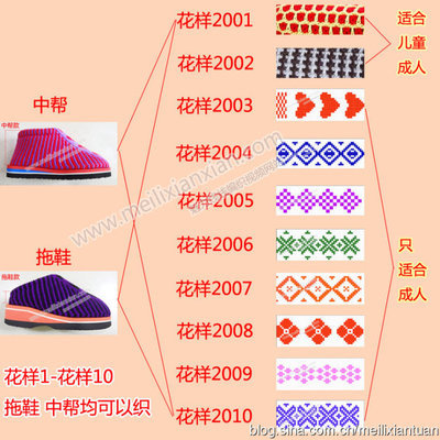 [转载]魅力线线——手工毛线拖鞋棉鞋 毛线棉鞋编织花样