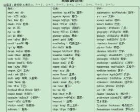 小学英语词汇总结分类 日常英语词汇分类