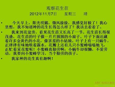 人教版小学语文三年级上册园地四：观察日记作文250字350字450字5