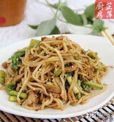 肉丝炒面 油菜肉丝炒面怎么做