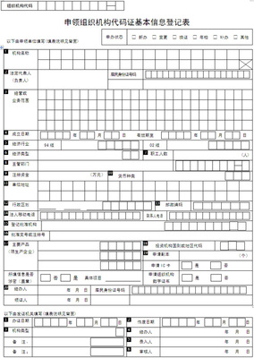 新办公司流程：申领组织机构代码证