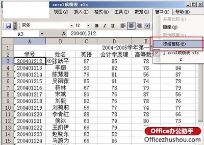 Excel2007固定表头　冻结多行/列窗格单元格加斜线 excel冻结窗格