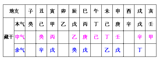 关于地支藏干的争议 十二地支藏干