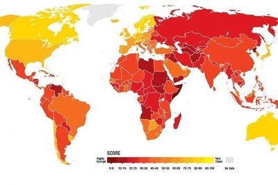 透明国际今年清廉指数榜 国家清廉指数