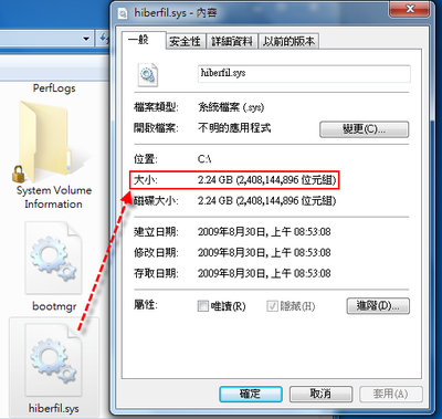 关闭WIN7的休眠功能，删除C盘下的hiberfil.sys文件，释放空间 hiberfil.sys