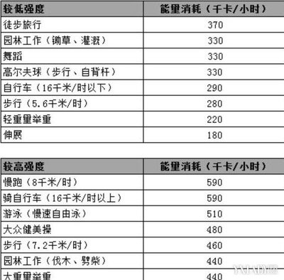 发热量换算关系 脂肪能量