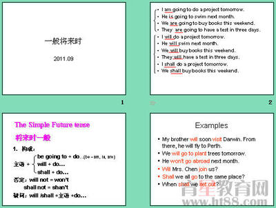 一般将来时态讲解及练习