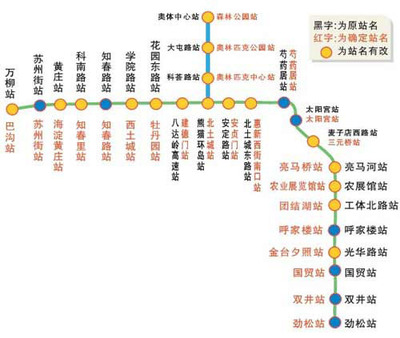 北京地铁7号线 10号线地铁线路图