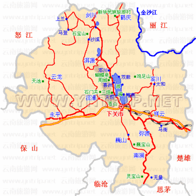 云南美女之大理地图 云南省大理市地图