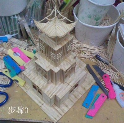 纯牙签手工制作得意作品过程简略图 牙签手工制作大全步骤