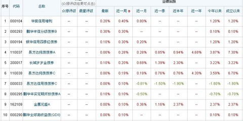 2012年债券型基金收益排名 债券型基金收益排行