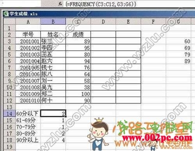 在Excel中用FreQuency函数提高效率,分段统计 excel数据分段统计