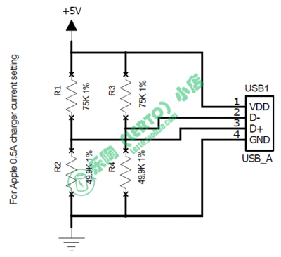 苹果充电器USB端的识别电阻的设置 小米充电器识别电阻