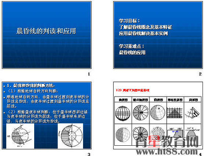 《晨昏》　　　　　　-3 晨昏线的判读与应用