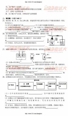 2012上海中考化学试卷及答案 2012年上海中考化学