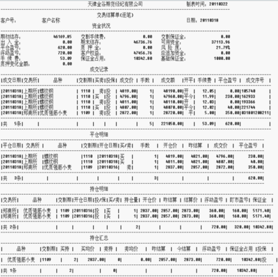 期货结算单 ctp资金查询