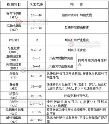 肝功能化验单中各项指标的意义 肝功能化验单解读