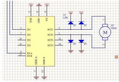 基于51单片机的直流电机驱动（L298） l298n电机驱动电路图