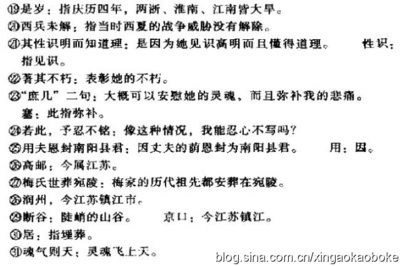 2010年江苏高考文言文《南阳县君谢氏墓志铭》译文 张久中墓志铭 译文