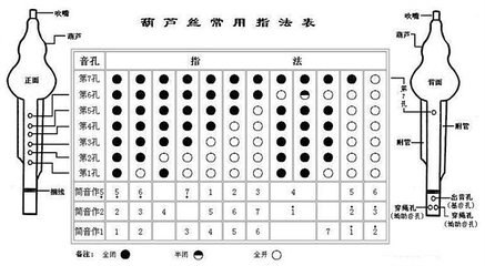 葫芦丝常用转调指法表 降b调葫芦丝指法视频