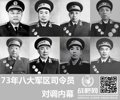 1973年八大军区司令员对调 副兵团级