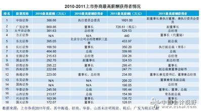  上市公司高管薪酬榜 上市公司高管薪酬迷局(1)