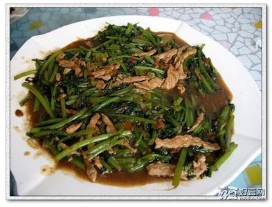 茼蒿炒肉丝 肉炒茼蒿