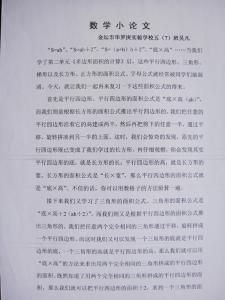 数学小论文四年级 数学小论文