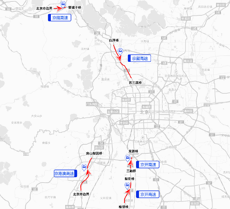 京港澳k1374路段地图 京港澳高速公路 京港澳高速公路-简介，京港澳高速公路-北京路段