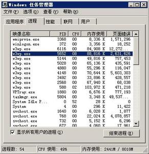 w3wp.exe占用cpu 发现w3wp.exe很占CPU和内存，怎么处理