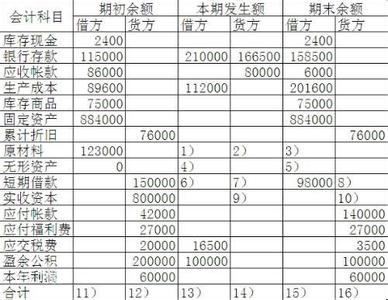 总分类账户试算平衡表 帐户 帐户-词义信息，帐户-账户记录的试算平衡