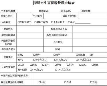 生育保险待遇申请表 生育保险待遇申请条件是什么？