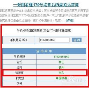 170号码运营商查询 170号段号码运营商怎么查询