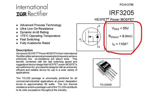 irf3205参数 irf3205 irf3205-概述，irf3205-参数信息