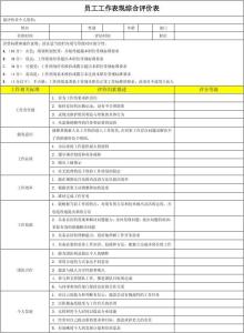 员工工作表现自我评价 员工工作表现评价