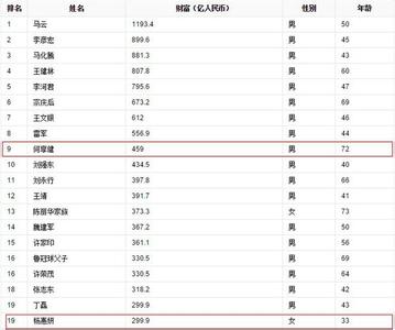 2016福布斯富豪榜榜单 2012年福布斯中国富豪榜 2012年福布斯中国富豪榜-榜单前100名，