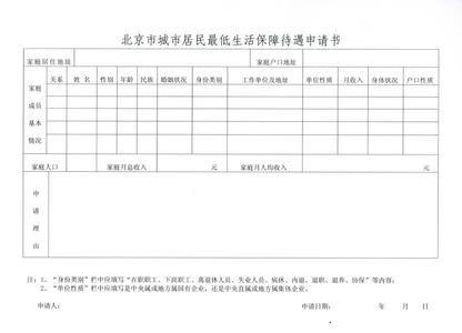 居民低保申请书范文 城镇低保申请书