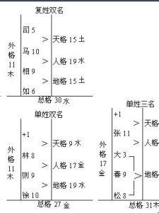 五格数理测试 五格数理计算