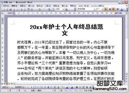 护士年度个人总结范文 护士个人工作总结范文1500字