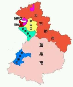 营口市行政区划图 营口市 营口市-地理位置，营口市-行政区划