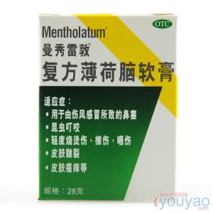 复方薄荷脑软膏 复方薄荷脑软膏-药品名称，复方薄荷脑软膏-适应