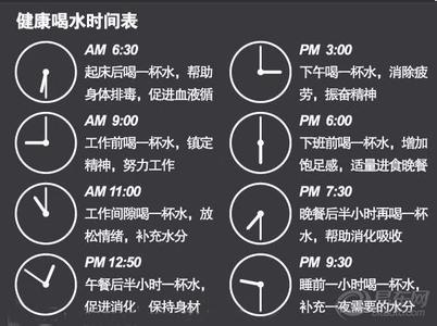 每日喝水时间表 这样喝水最健康――每日喝水时间表！